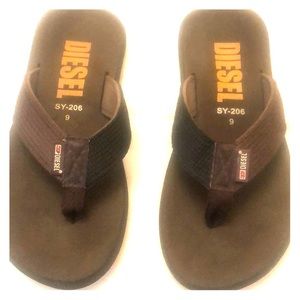 Diesel flipflops. Never worn. Size 9.